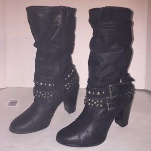 Kelly & Katie BECCA Studded Leather Boots Size 6M